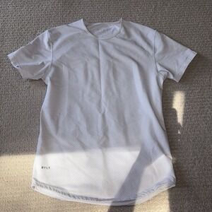 BYLT Premium Basics Dotted Drop Cut Active Shirt Medium White/Grey